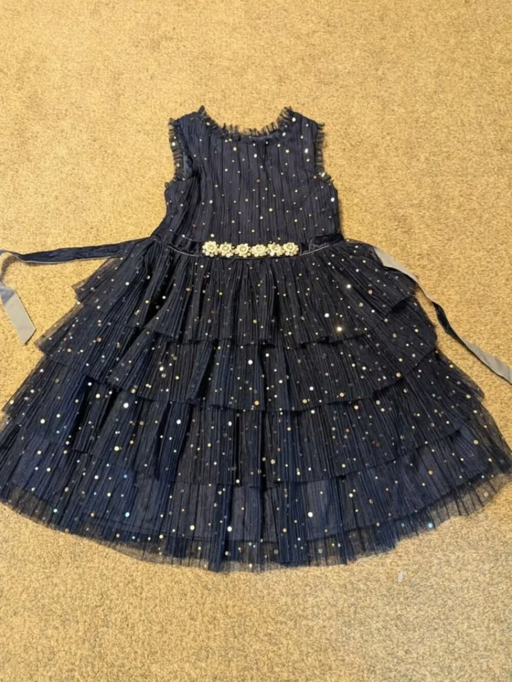Girls size 6 navy dress